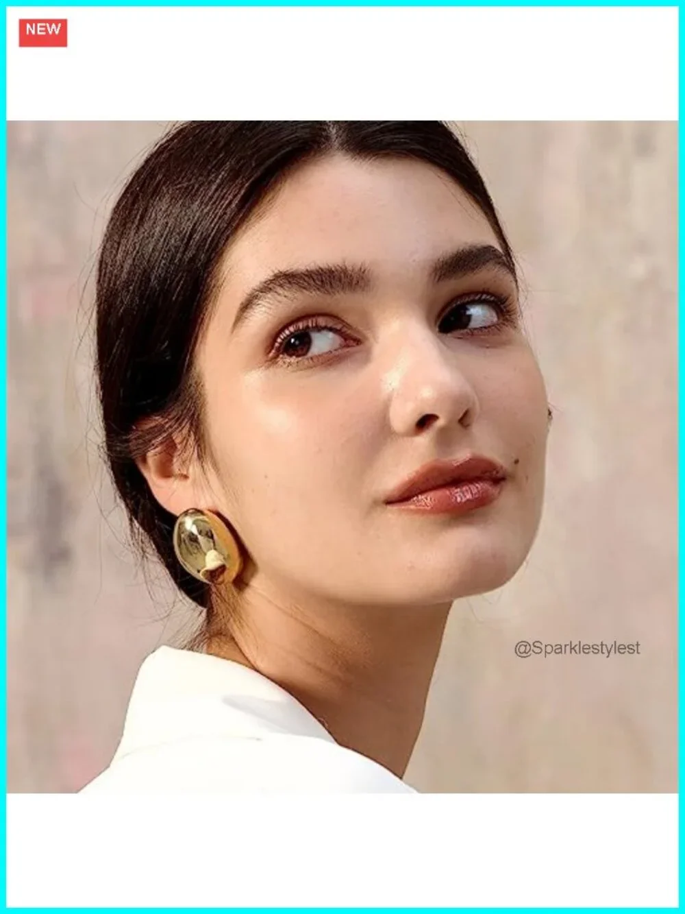 14K Gold Plated Chunky Hoop Earrings Set for Women, 2 Pairs
